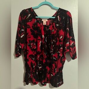 Candie’s - Women’s Floral Blouse w/ Sequins